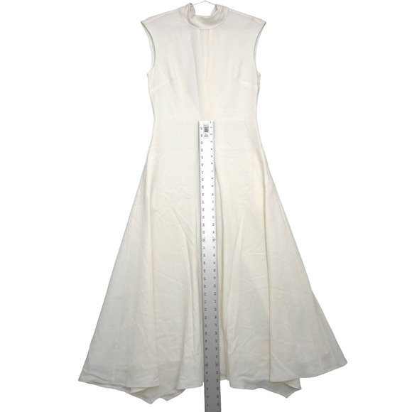 REISS Livvy Open Back Midi Dress Size 6 White Sleeveless Mock Neck 0152 - Picture 11 of 16